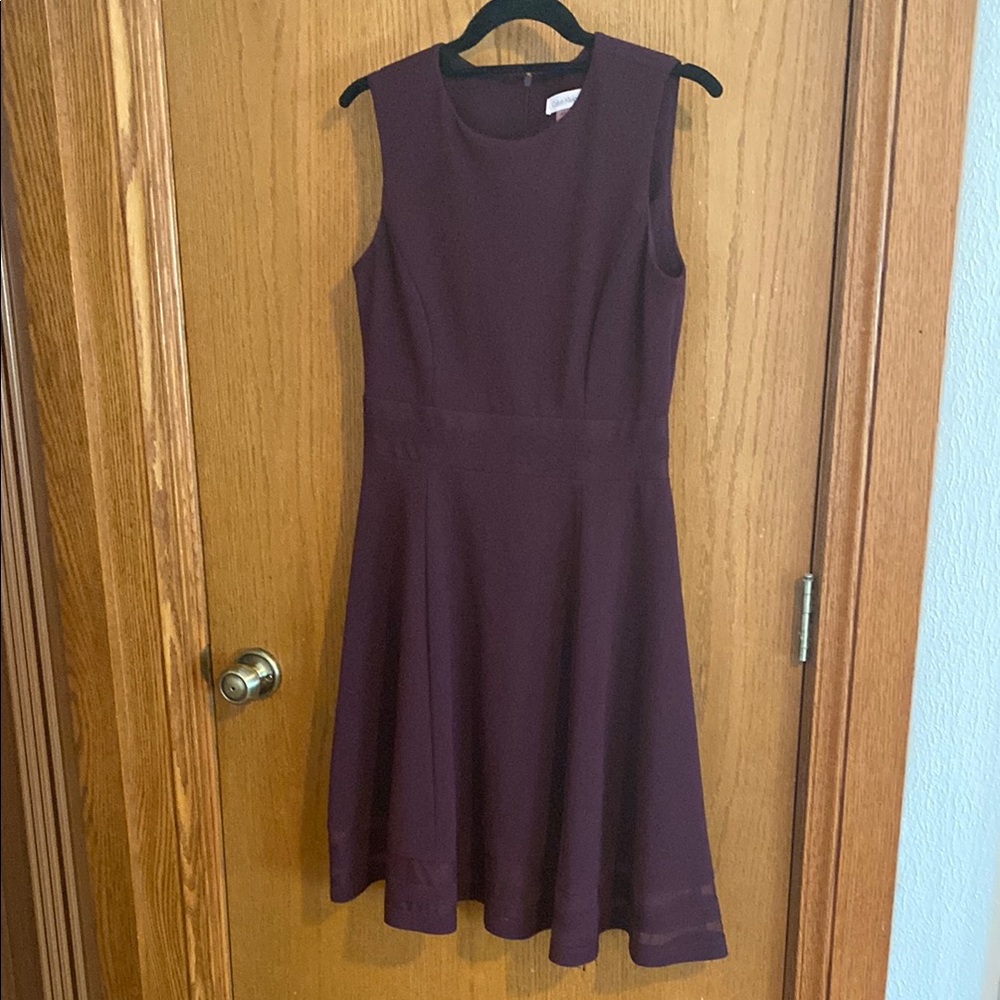 Calvin Klein Purple Sleeveless A-Line Midi Dress
